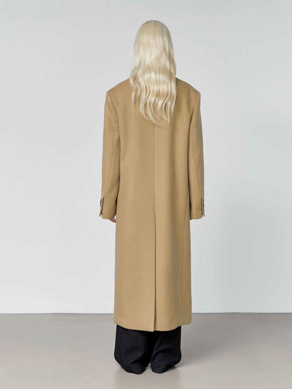 Noman double breasted cashmere coat camel - fasfas