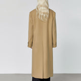 Noman double breasted cashmere coat camel - fasfas