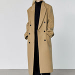 Noman double breasted cashmere coat camel - fasfas