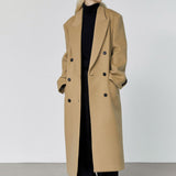 Noman double breasted cashmere coat camel - fasfas