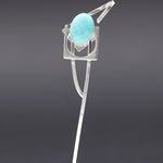 Amazonite theoria brooch silver - fasfas
