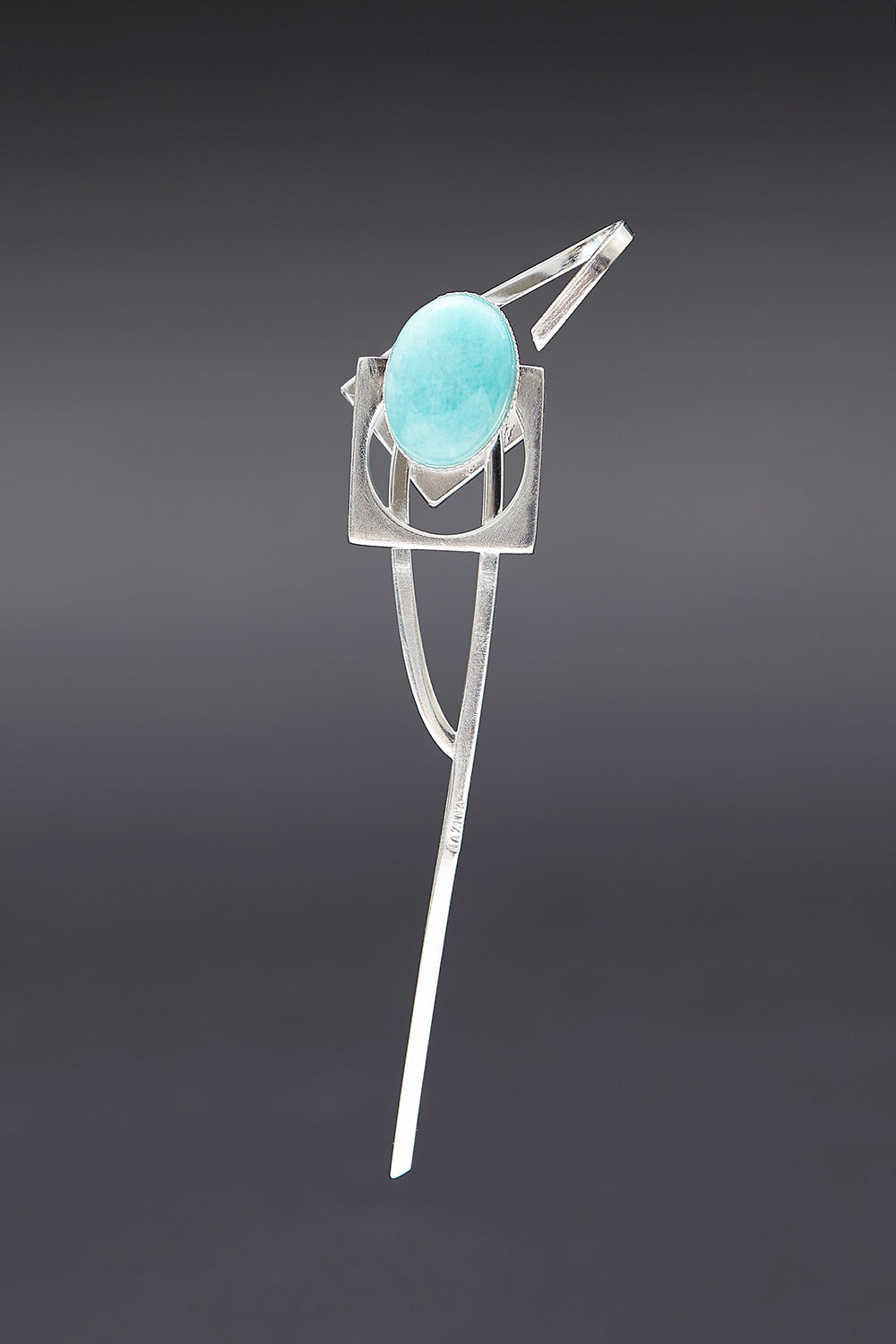 Amazonite theoria brooch silver - fasfas