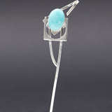 Amazonite theoria brooch silver - fasfas
