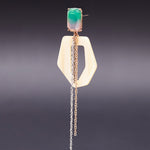 Geometric funky earrings yellow(clip-on earrings) - fasfas