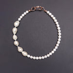 Baroque pearl melanger necklace - 8mm pearl - fasfas