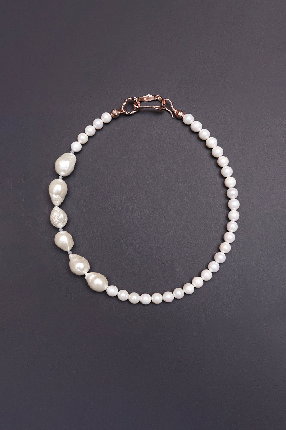 Baroque pearl melanger necklace - 8mm pearl - fasfas