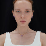 8mm startcut amethyst core earrings(clip-on earrings) - fasfas