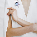 Charoite Geometric Brooch - fasfas