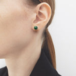 8mm green jade core earrings(clip-on–option) - fasfas