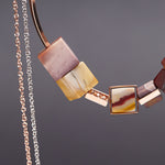 Mookaite mem necklace - chain layered - fasfas