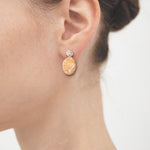 Oval beige druzy agate earrings(clip-on-option) - fasfas