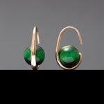 Green tiger eyes oval hoop earrings - fasfas