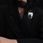 Onyx geometric brooch - fasfas