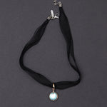 Moonstone mesh silk choker necklace - fasfas