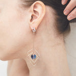 Moonstone honey comb earrings(clip-on earrings) - fasfas