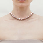 9mm pink freshwater pearl necklace - fasfas