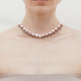 9mm pink freshwater pearl necklace - fasfas