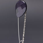 Blue sandstone safety pin brooc - fasfas