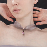 Amethyst mesh choker necklace - fasfas