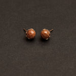 8mm sandstone earrings(clip-on-option) - fasfas