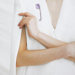 Amethyst safety pin brooch - fasfas