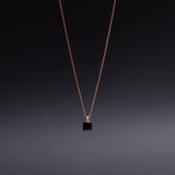 6mm cube onyx necklace - fasfas