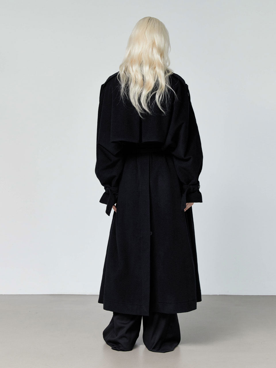 Lloyd oversized trench coat black - fasfas