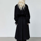 Lloyd oversized trench coat black - fasfas
