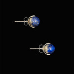 8mm lapisLazuli earrings(clip-on-option) - fasfas
