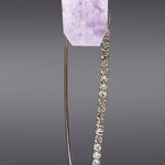 Amethyst safety pin brooch - fasfas