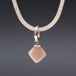 Diamond peachmoonsone necklace - fasfas