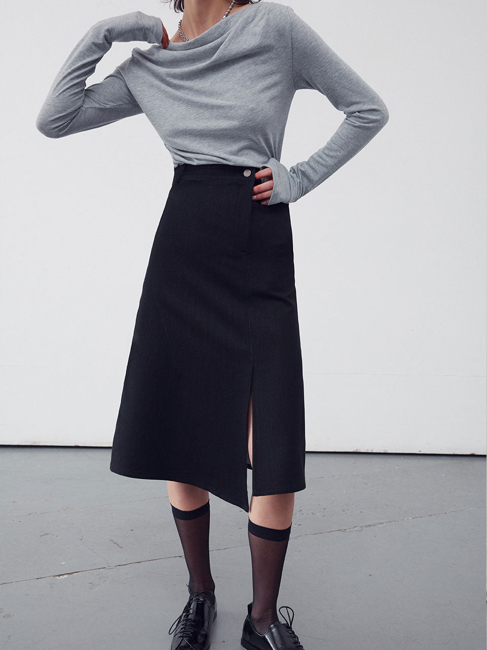 Asymmetric denim skirt - fasfas