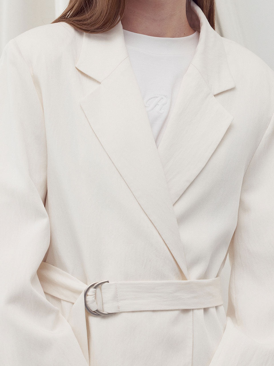 D-ring belted jacket Ivory - fasfas