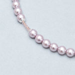 Lilac pastel purple pearl necklace (8mm) - fasfas