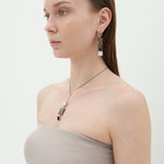 Petrified wood dramatique earrings - fasfas