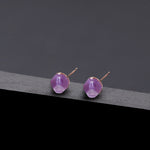 8mm startcut amethyst core earrings(clip-on earrings) - fasfas