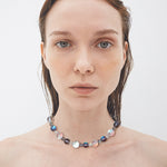 Two-way synthetic moonstone necklace - fasfas
