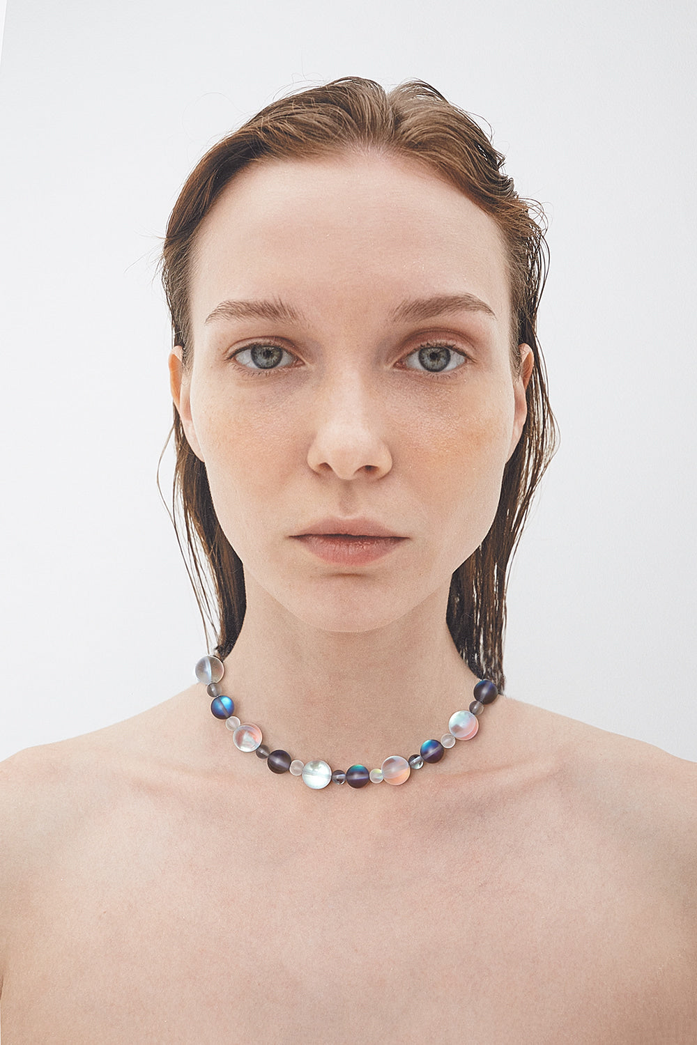 Two-way synthetic moonstone necklace - fasfas