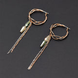 Green opal crystal earrings - fasfas