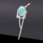 Amazonite theoria brooch silver - fasfas