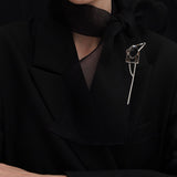 Onyx theoria brooch noir - fasfas