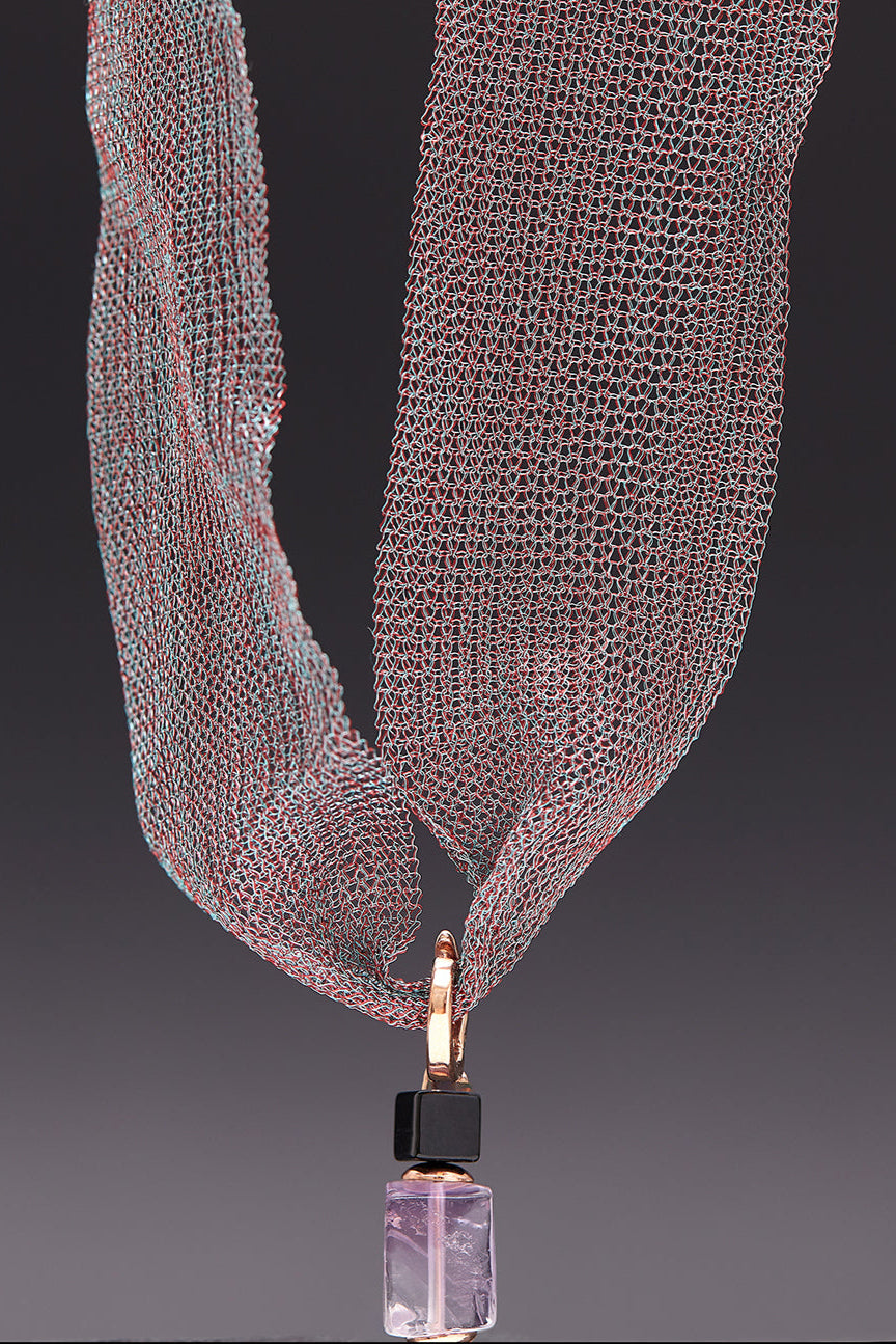 Amethyst mesh choker necklace - fasfas