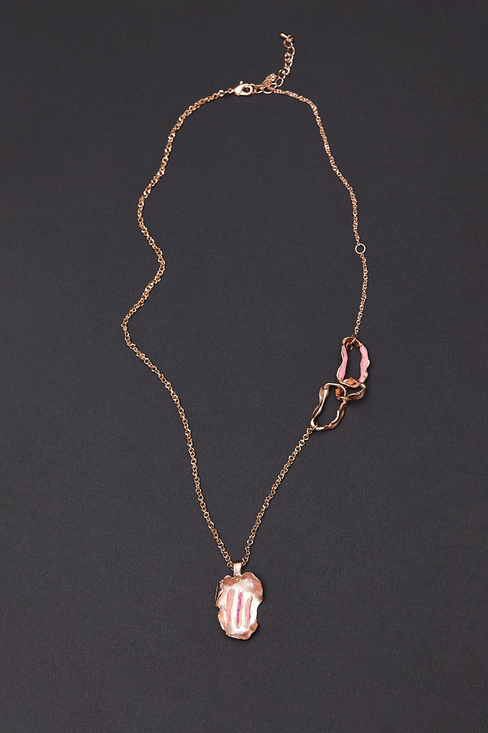 Rhizome mini pendant necklace pink - fasfas