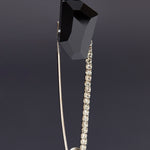 Black crystal safety pin brooch - fasfas