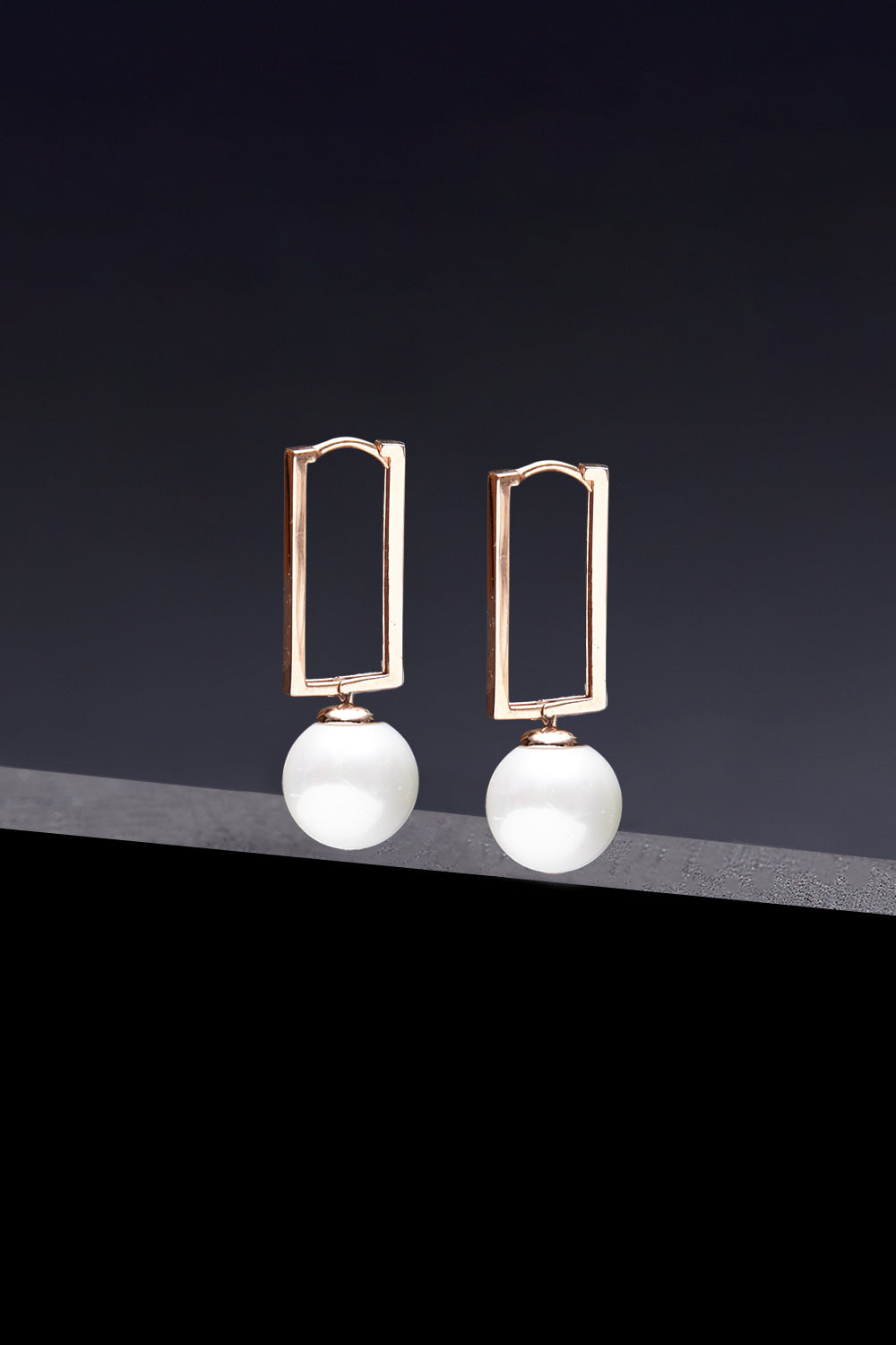 12mm pearl square hoop earrings - fasfas