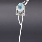 Matte navy theoria brooch silver - fasfas