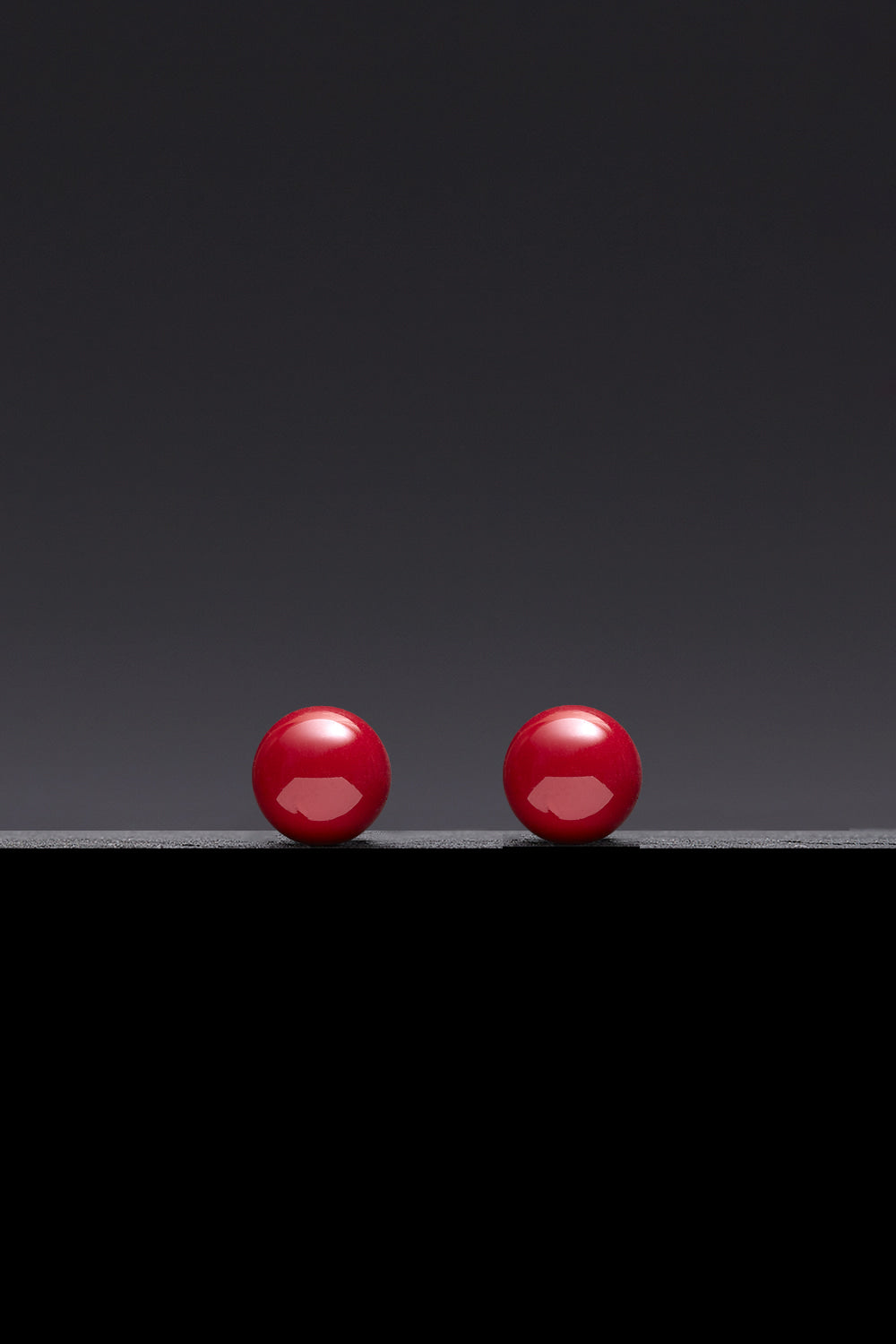 10mm red pearl core earrings(clip-on earrings) - fasfas