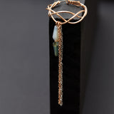 Green opal crystal earrings - fasfas