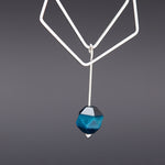 Blue tiger eyes hexagon earrings(clip-on earrings) - fasfas