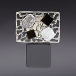 Druzy agate modernity brooch grey - fasfas